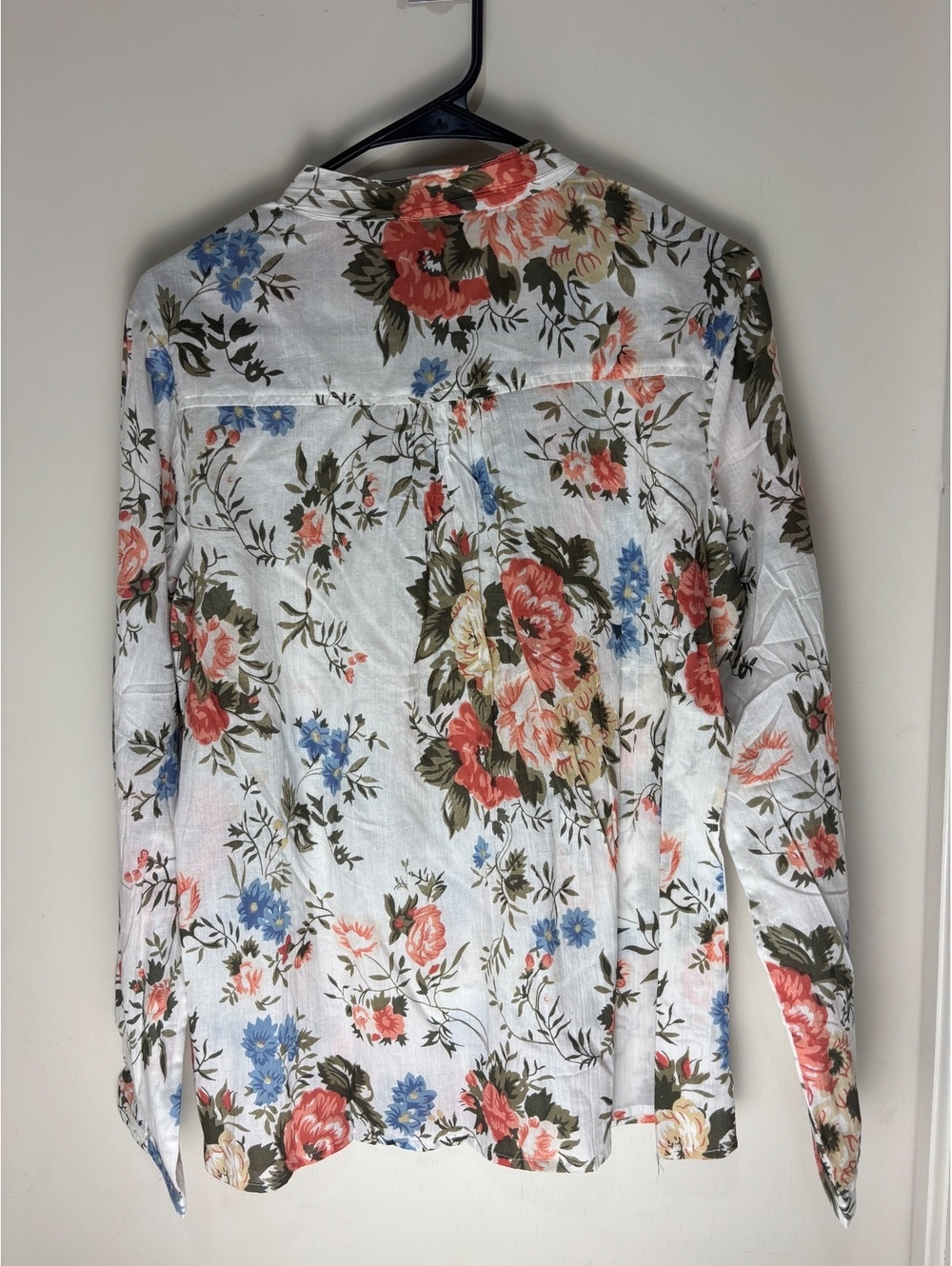 Chaudry KC Women’s M Floral Cotton Blouse Pintuck Button Up Cottagecore NWT